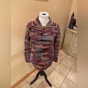 The Sweater Venture 100% Wool Sweater Jacket Full Zip Size Medium Vintage